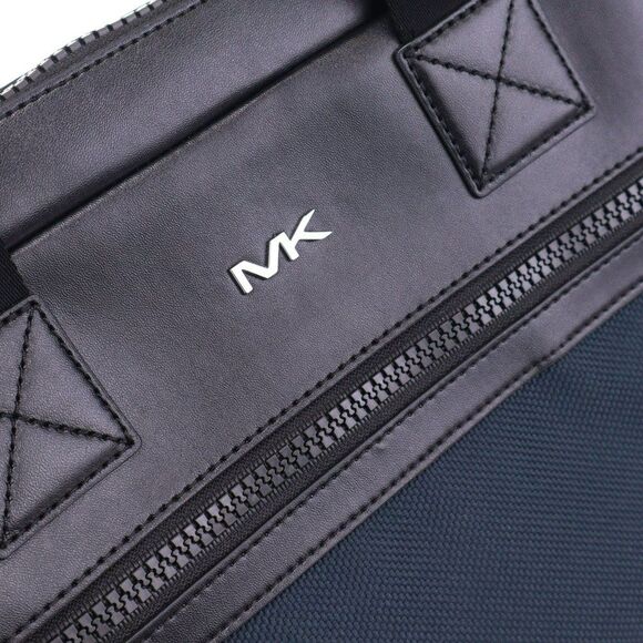 NWT Michael Kors Kent Sport Woven Double Zip Briefcase Navy $495+ - Picture 11 of 16